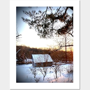 Winter Homestead Sunset Posters and Art